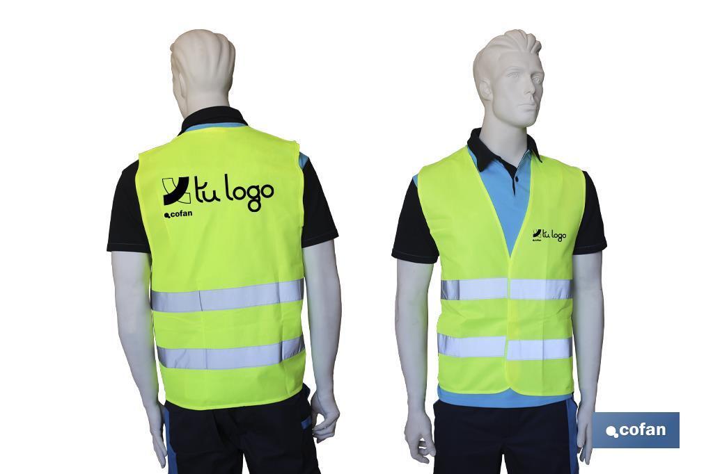 High visibility vest | Yellow | Size: XXL | EN ISO 20471 | CAT. III - Cofan